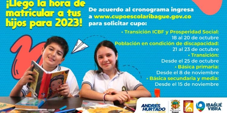 Atención padres. La próxima semana inicia el proceso de matrículas escolares para 2023