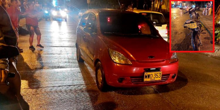 Conductor de un vehículo particular huyó luego de llevarse por delante una motocicleta en el barrio la Esmeralda de Ibagué