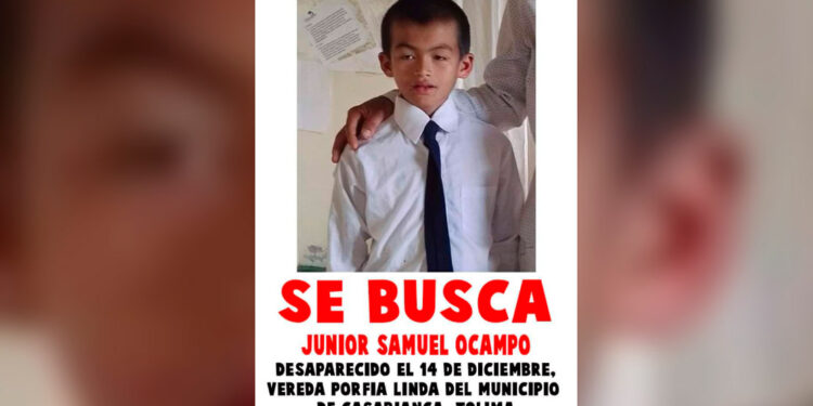 Velatón: Se cumple un mes sin Samuel Ocampo menor desaparecido en Casabianca