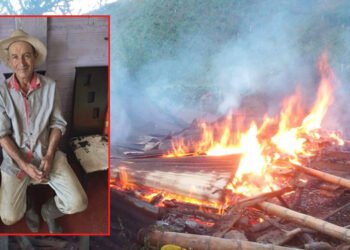 En la calle quedó ‘Chucho Arango’ luego de que su vivienda quedará reducida en cenizas por un incendio estructural