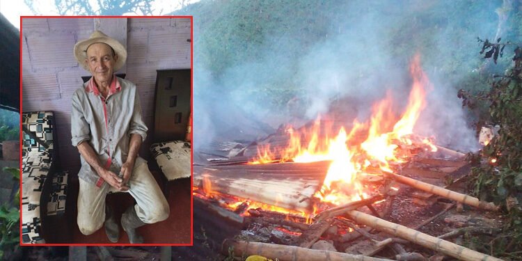 En la calle quedó ‘Chucho Arango’ luego de que su vivienda quedará reducida en cenizas por un incendio estructural