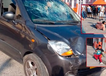 Conductor de vehículo particular atropelló a presuntos ladrones en el barrio Calarcá