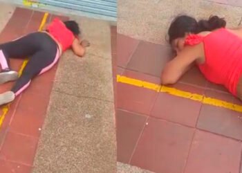 Una mujer, al parecer inconsciente, estaba tendida en el pavimento en plena calle de Ibagué