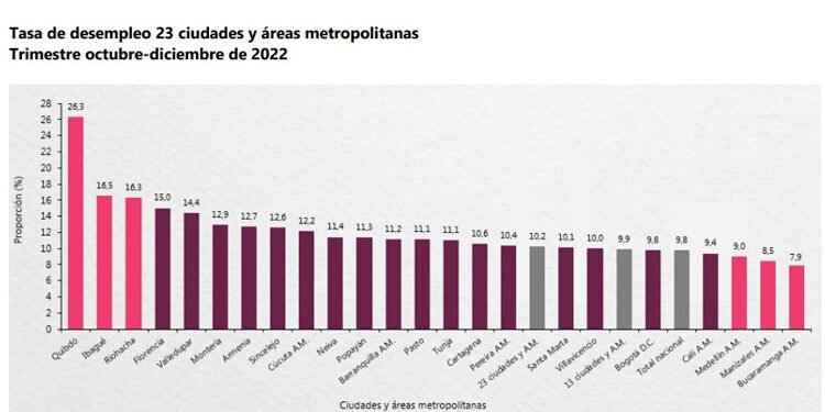 El DANE volvió a ubicar a Ibagué en el segundo lugar en índice de Desempleo