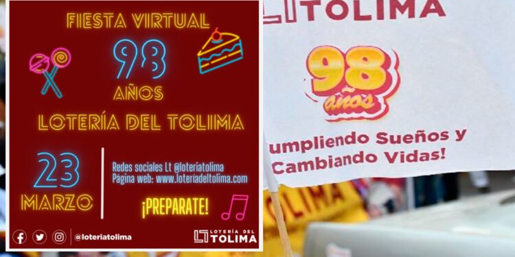 La Lotería del Tolima celebrará con una gran fiesta digital sus 98 años