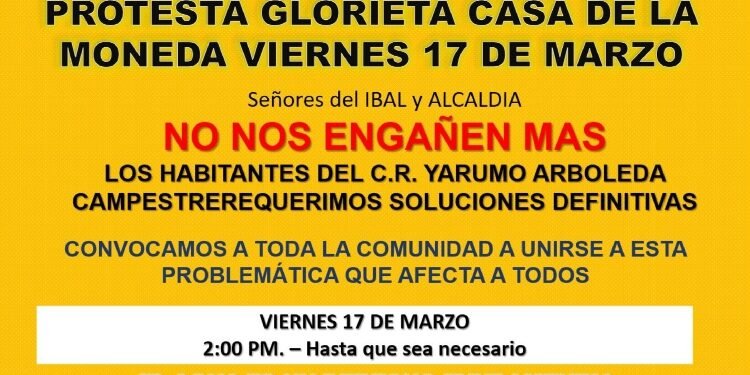 En la Arboleda Campestre anuncian protesta por problemas en el suministro del agua