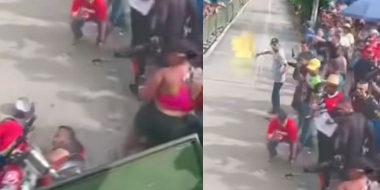 Carrera de motos en Venadillo terminó en accidente múltiple por imprudencia de los asistentes