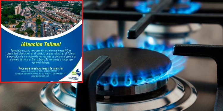 Alcanos asegura que no habrá suspensión de gas en el Tolima por la actividad del volcán Cerro Bravo