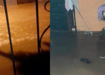 Inundación en varios barrios y una escuela del Guamo por fuerte aguacero