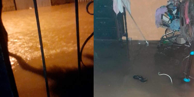 Inundación en varios barrios y una escuela del Guamo por fuerte aguacero