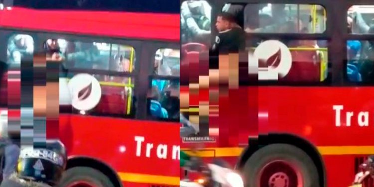 ¡Lo reprendieron a Nalgadas! Un presunto ladrón quedó colgando y semidesnudo en el servicio público