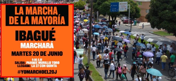 Ibagué se suma a la gran marcha de Las Mayorías en Colombia