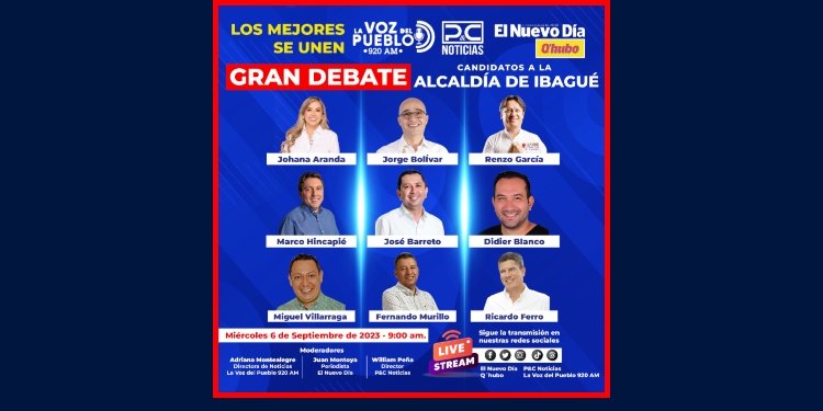 ¡Agéndate para el primer Gran Debate entre candidatos a la Alcaldía de Ibagué!