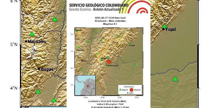 Temblor en Colombia. Fuerte sismo de 6.1 se sintió en gran parte del país