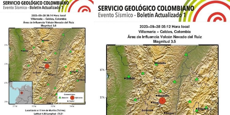 Tembló dos veces en el Nevado del Ruiz, pero su nivel se mantiene en amarillo