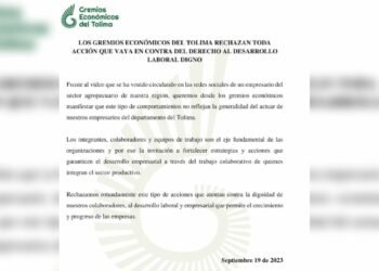 Gremios Económicos rechazaron trato denigrante de trabajadores por parte de empresarios ibaguereños 