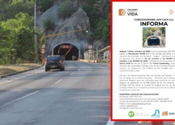 Hoy habrá cierre total de vía en el sector del túnel de Gualanday 