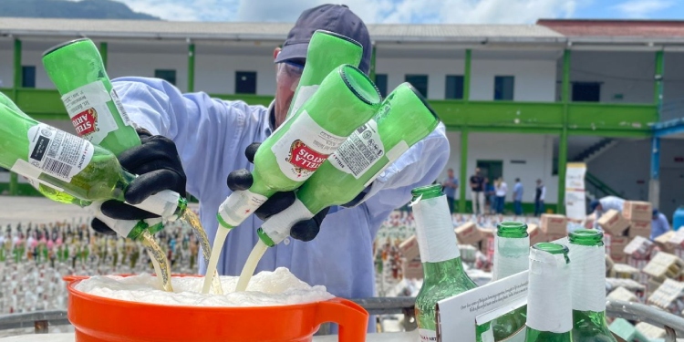Inició proceso de destrucción de productos de contrabando y fraudulentos del Tolima