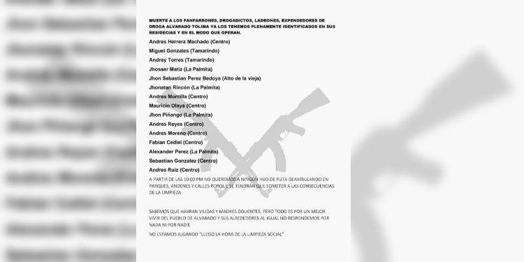 Estudiantes de los grados 10 y 11 serían los autores de panfletos intimidantes en Alvarado