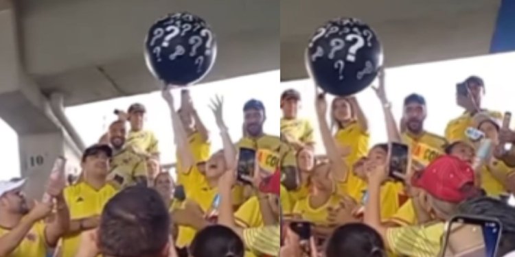 ¡Será futbolista! Pareja hizo revelación de sexo en el partido entre Colombia y Uruguay en Barranquilla