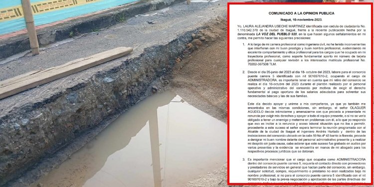 Exadministradora del Consorcio Puente Carrera Quinta confirma tratos inhumanos del contratista hacia el personal