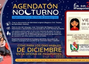 ¡Agéndese! Llega por primera vez el ‘agendaton nocturno’ para tramitar el pasaporte durante diciembre