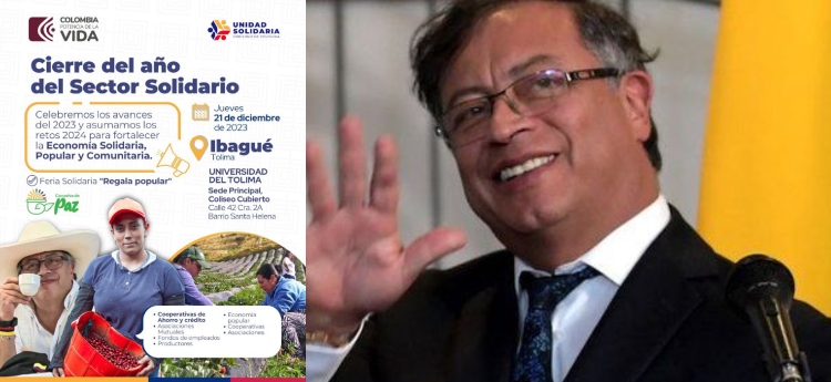 Presidente Gustavo Petro acompaña el cierre del sector solidario hoy en Ibagué