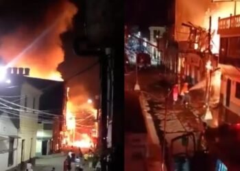 Voraz incendio consumió completamente tres viviendas en Fresno