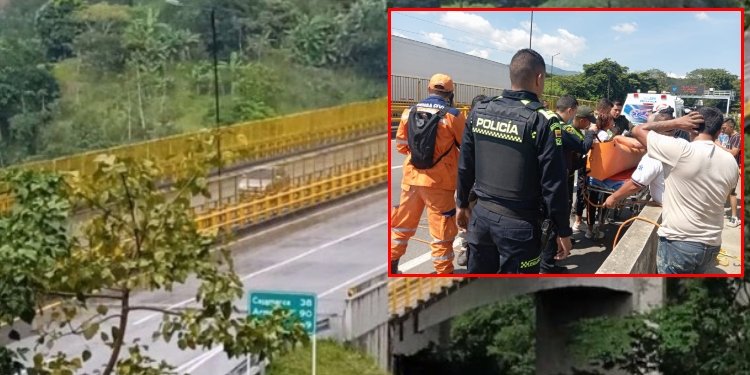 Milagro en la variante, mujer se lanzó del puente y no murió 