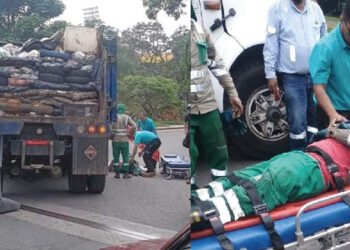 Trabajador de Interaseo cayó de una volqueta mientras trabajaba