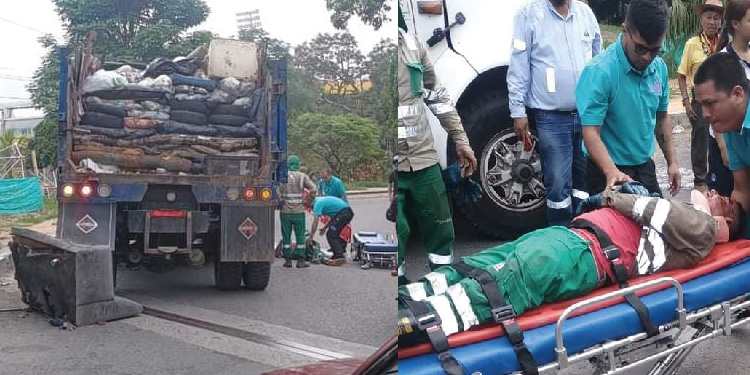 Trabajador de Interaseo cayó de una volqueta mientras trabajaba