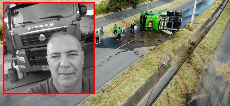 Tractocamión se volcó en la vía al aeropuerto y murió el conductor