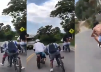 Jóvenes Graban Trágico Accidente en Bicicleta en el Cauca