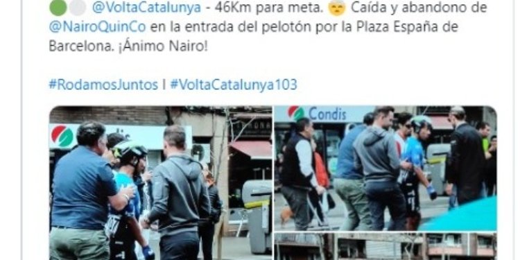 Así avanza la salud de Nairo Quintana tras caída en la Vuelta a Cataluña