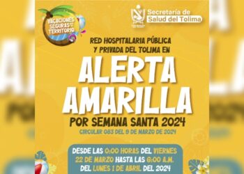 Alerta Amarilla por Semana Santa en hospitales y clínicas del Tolima