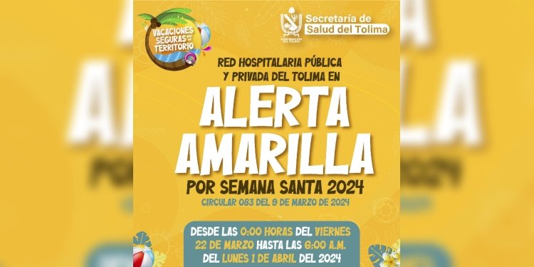 Alerta Amarilla por Semana Santa en hospitales y clínicas del Tolima