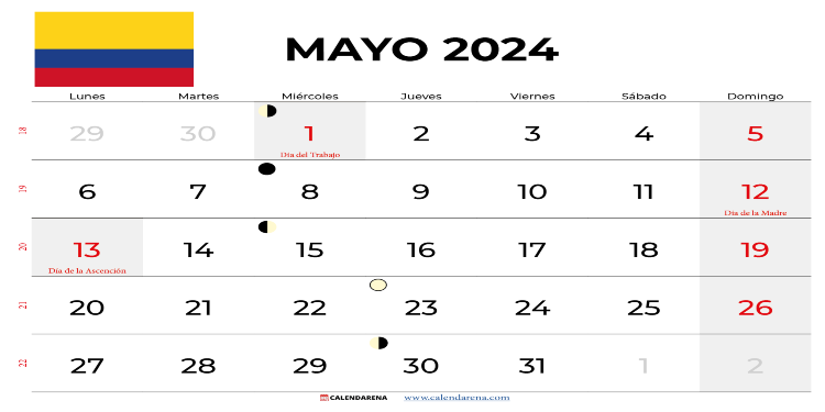 Mayo de 2024 trae días festivos en Colombia después de un abril sin descanso