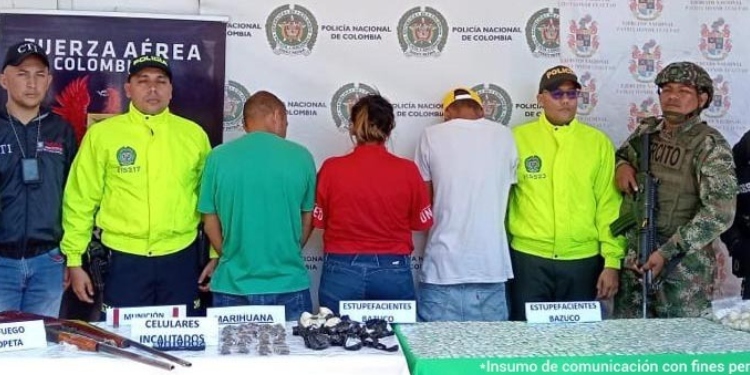 A la cárcel tres capturados con armas de fuego y estupefacientes en Chaparral