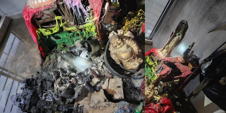 De nuevo los bomberos extinguieron incendio causado en altar de santería 