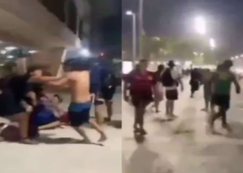 Hinchas de Junior protagonizan violenta pelea en Copacabana antes del partido contra Botafogo por la Copa Libertadores