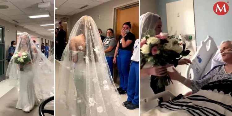 Novia celebra su boda en un hospital para que su padre enfermo estuviera presente