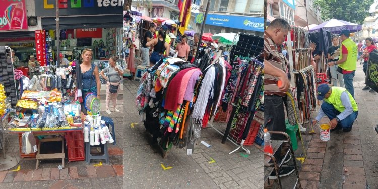 Alcaldía inició la  delimitación de espacio público para los vendedores informales de Ibagué