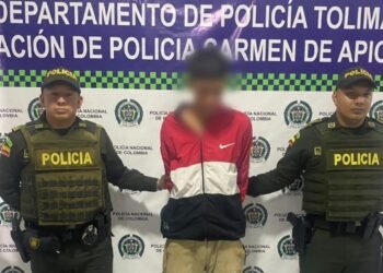 Alias Jorge fue detenido por la policía en Carmen de Apicalá 