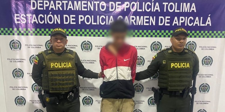 Alias Jorge fue detenido por la policía en Carmen de Apicalá 