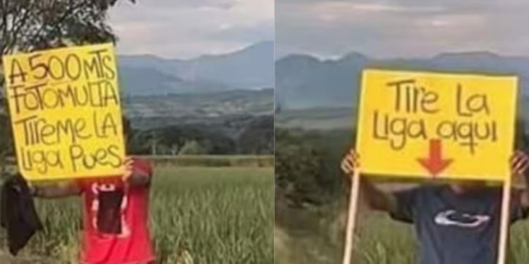 ¡Están cobrando! Hombres avisan de cámara de fotomulta en vía al Llano y piden monedas por eso 