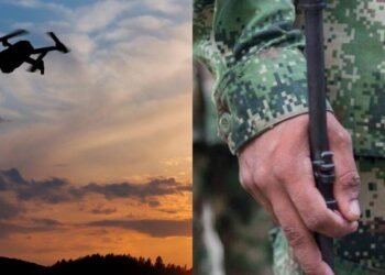 Militares derriban con fusiles un dron bomba en Nariño