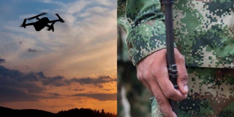 Militares derriban con fusiles un dron bomba en Nariño