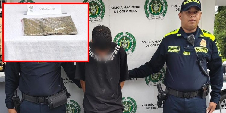 Sujeto simulaba que llevaba un libro que resultó ser un alijo de marihuana