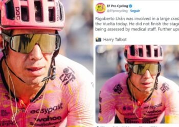 Rigoberto Urán sufrió una caida que pondría fin a su carrera profesional