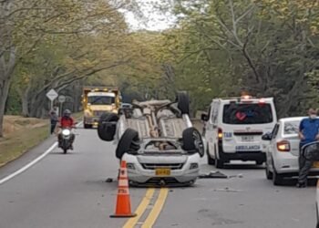 Dos personas heridas deja accidente de tránsito en la vía Alvarado 